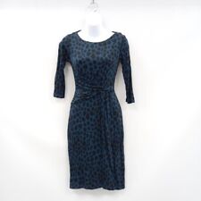 LK Bennett Celosia Dress UK 6 Blue Black Animal Print Jersey RMF03-RP for sale  Shipping to South Africa