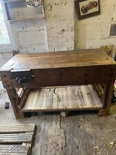 Vintage wooden workbench for sale  DARTFORD