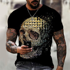 Camiseta Con Estampado 3d De Cráneo Para Hombre Camisa Corta Moda Hip-hop Lujo, usado comprar usado  Enviando para Brazil