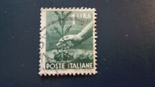 1 Lira Poste Italiane "Mano che pianta un ulivo" 1945 usato  Milano