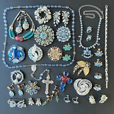 Vintage Blue Crystal Jewelry Lot Juliana Beau Jewels Coro Monet Weiss Bogoff Z70 for sale  Shipping to South Africa