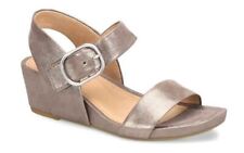 Sofft Vaya Taupe Metallic Leather Slingback Wedge Sandals Shoes Sz 9M for sale  Shipping to South Africa