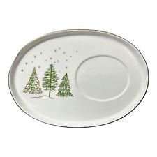 Grace Teaware porcelana fina oval prato de pires de biscoito árvores da floresta inverno 8" comprar usado  Enviando para Brazil