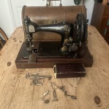 Antique 1892 Singer Hand Crank Sewing Machine Bent Wood Case Extra Feet for sale  Shipping to South Africa