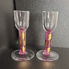 Purple Gold Signed Vtg Stephen Smyers Handblown Morocco Cordial Liquor Glass CA, used for sale  Shipping to South Africa