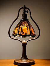 Antique Handel Harp Lamp With Tropical Sunset Shade Fully Signed- Pairpoint  Era for sale  Shipping to Canada