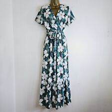 NEW Ex WALLIS 10-18 Floral Print Wrap Maxi Dress Green White Blue Occasion for sale  Shipping to South Africa