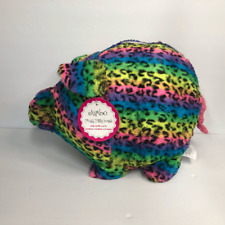 fab ny jumbo plush piggy bank rainbow leopard print fur kid core room decor kids for sale  Shipping to South Africa