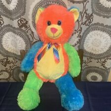Toy Factory Multi Color Teddy Bear Sparkle Eyes Plush Stuffed Toy Animal 24” for sale  Shipping to South Africa