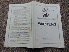 British wrestling programme for sale  LONDON