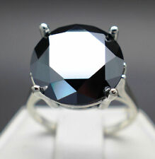 Used, 12.00 cts Beautiful Black Diamond Certified Ring 925 Sterling Silver AAA Quality for sale  Shipping to South Africa