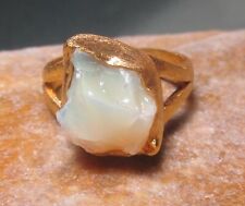 Gold plated brass rough Ethiopian Opal ring UK K¾-L/US 5.75.Gift Bag., used for sale  RAMSGATE