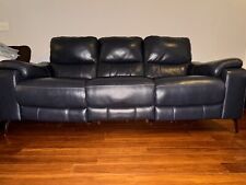 dark couch leather blue for sale  Fort Lauderdale