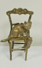 Estatueta de gatinho de bronze para gato sentado na cadeira com escalada  comprar usado  Enviando para Brazil