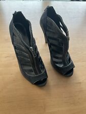 M&S limited collection black stiletto heels zip peep toe size 6  for sale  Shipping to South Africa