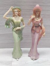 Vintage Shapely Blonde Women 6" Figurines In High Fashion Flowing Dresses, used for sale  Shipping to South Africa