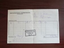 Denmark - 1947 Foreign Exchange Transaction Note - Privatbanken I Kjobenhavn, brugt til salg  Sendes til Denmark