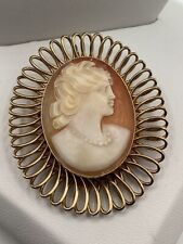 Used, Vintage Shell Cameo Brooch Converter Filigree Design Pendant Jewelry for sale  Shipping to South Africa