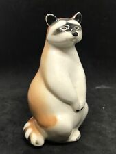 Vintage Lomonosov USSR Porcelain Sitting Raccoon Figurine 5.5” tall, used for sale  Shipping to South Africa
