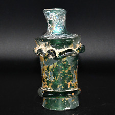 Genuine Ancient Roman Glass Bottle Container with Trailed Glass Decoration, used for sale  Shipping to South Africa