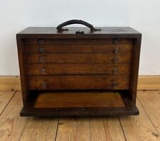 Vintage Wooden Collectors Engineers Tool Watch Makers Box Chest Cabinet 5 Drawer for sale  Shipping to South Africa
