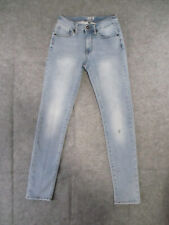 Jeans masculino Lazer 30x32 azul denim ajuste fino elástico cintura baixa retrô REAL 26x31 comprar usado  Enviando para Brazil