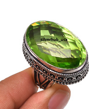 Usado, Anillo de plata esterlina 925 de piedra preciosa de peridoto joyería del Día de la Madre todas las tallas SE-1299 segunda mano  Embacar hacia Argentina