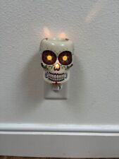 Lâmpada e queimador de velas Day Of The Dead Sugar Skull cerâmica cabeça iluminada testado, usado comprar usado  Enviando para Brazil