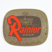 Used, Rainier Beer Label Labatt Breweries Lucky Lager Div New Westminster Victoria BC  for sale  Canada