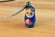 Pingente berloque celular Babushka boneca madeira sino azul comprar usado  Enviando para Brazil