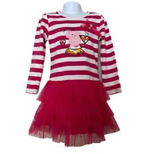 Vestido de manga comprida listrado rosa e branco Peppa Pig para meninas tamanho 6~7 anos comprar usado  Enviando para Brazil