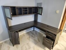 gray wood l shape desk for sale  La Grange