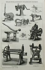 1887.antica xilografia macchin usato  Pozzallo