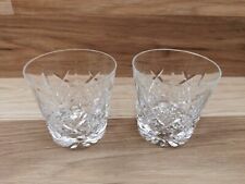 2 x Vintage Crystal Cut Glass Whisky Tumbler Glasses for sale  Shipping to South Africa