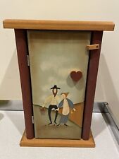 vtg small solid wood cabinet hand painted signed Dated by artiest Doll Furniture, used for sale  Shipping to South Africa