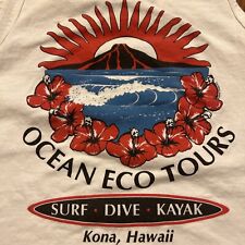 Kayak vintage con camiseta sin mangas Ocean Eco Tours Kona, Hawaii talla L blanco surf buceo segunda mano  Embacar hacia Argentina