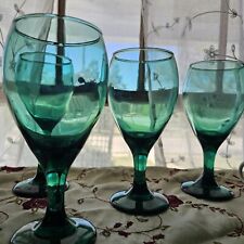 goblets green 4 glass for sale  Sylvan Grove