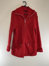 Lafei-Nier Size Large Zip Up Knitted Cardigan 100% Cotton Red na sprzedaż  Wysyłka do Poland
