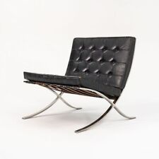 1960s Mies van der Rohe Knoll / Gratz Barcelona Chair in Black Leather Stainless, used for sale  Shipping to South Africa