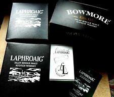 Empty whiskey glass BOXES advertising display Bowmore Laphroaig assorted  for sale  Shipping to South Africa