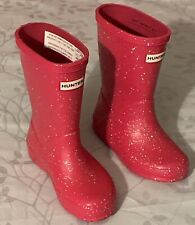 Botas de chuva Hunter Kids primeira gigante glitter rosa escuro tamanho 9 menino/10 menina NOVO comprar usado  Enviando para Brazil