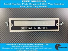 Serial number tag for sale  Springfield