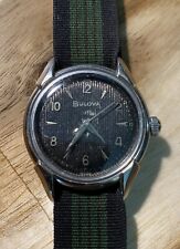 Vintage Masculino 1955 Bulova L5 Relógio Mecânico com Mostrador Preto Tapeçaria, usado comprar usado  Enviando para Brazil