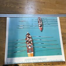 Used, James Willebrant Rowers Rowing Poster Robin Gibson Gallery Exhibition 1982 for sale  Shipping to South Africa