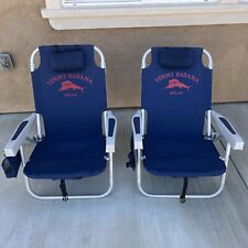 Usado, 2x Mochila Tommy Bahama Deluxe Cooler Cadeira de Praia Azul Multi Posições Dobrável comprar usado  Enviando para Brazil