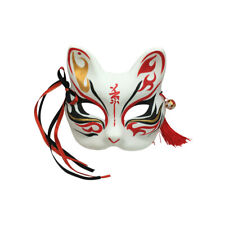 Fantasia Kitsune Fox Máscara, Cosplay Animal Kabuki Meia Face Festa Máscara de Gato comprar usado  Enviando para Brazil