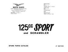 Moto Guzzi livro manual de peças 1966 2ª edição 125cc Sport & 125cc Scrambler comprar usado  Enviando para Brazil