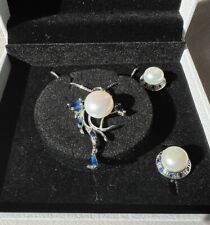 Pearl sapphire silver for sale  ASHFORD