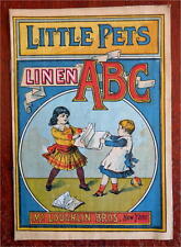 Primer de leitura infantil Little Pets linho ABC c. livro de linho McLoughlin da década de 1890 comprar usado  Enviando para Brazil
