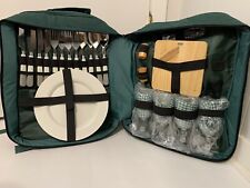 Conjunto de mochila de piquenique com kit de talheres para 4 pessoas e compartimento refrigerador  comprar usado  Enviando para Brazil